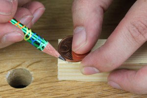 Rundung mit 5 Cent Münze anzeichnen