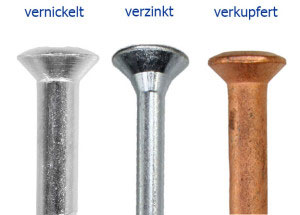 3 Beispiele für galvanische Überzüge