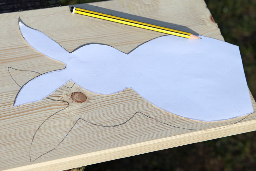 Osterdeko aus Holz basteln 5 Hase Voralge