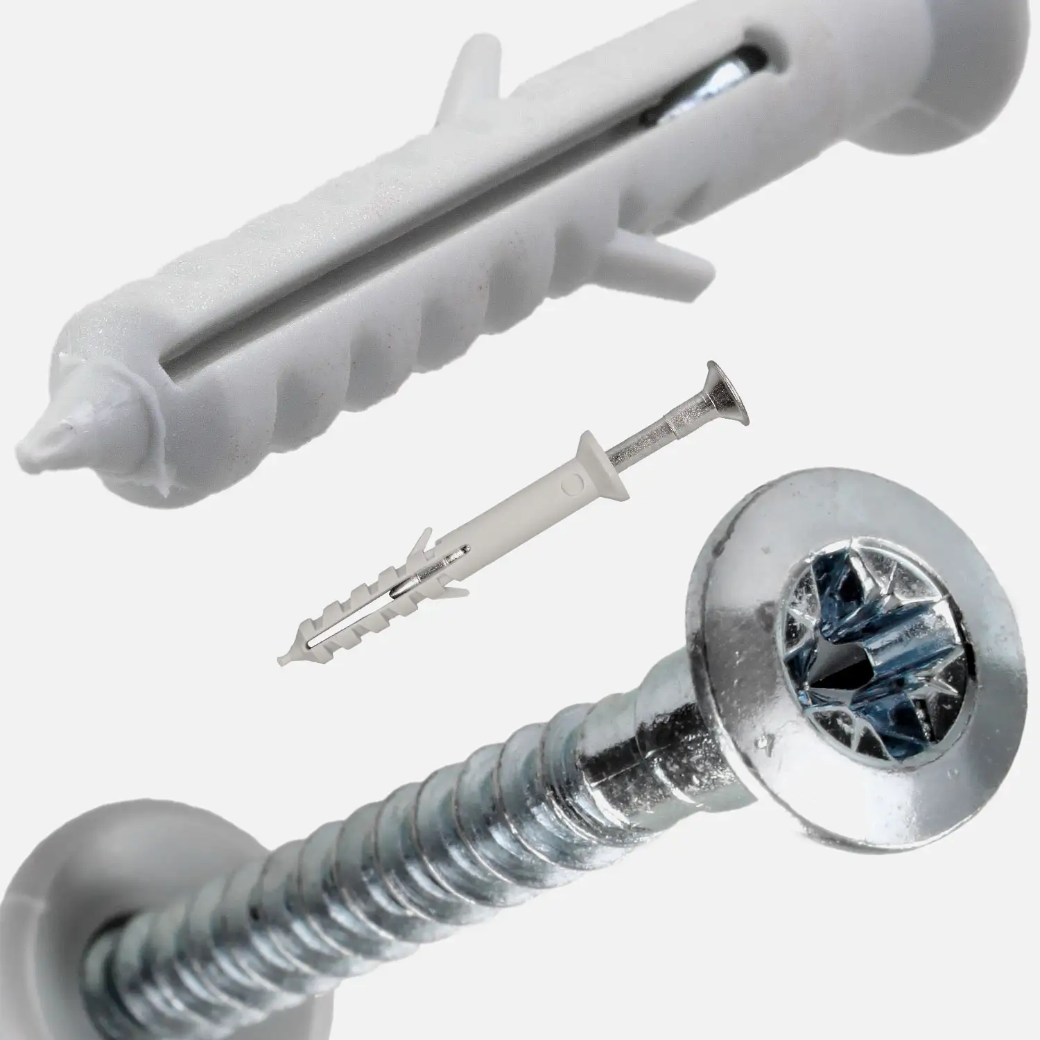 200 Nylon - Nageldübel, 6x60, Pozidriv PZ, vormontiert