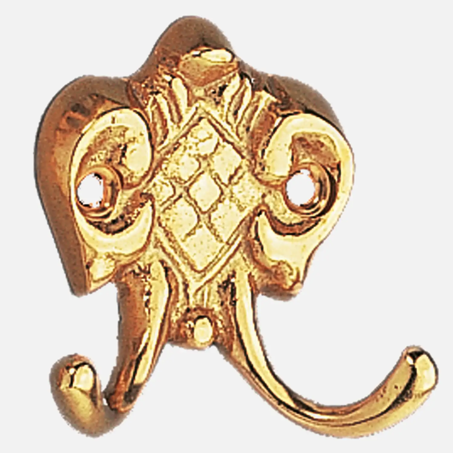 1 HSI Mantelhaken doppelt Messing poliert 65mm