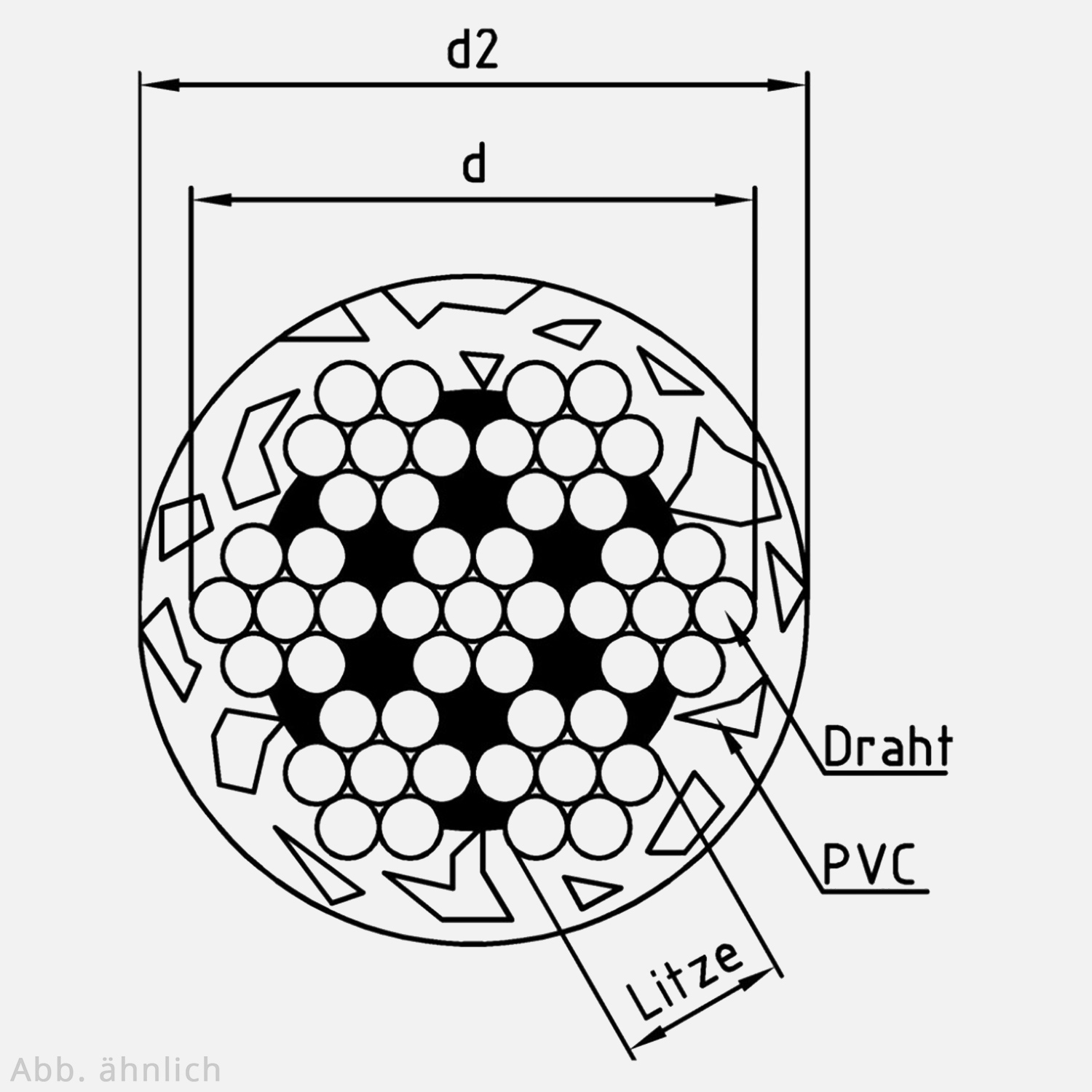 250 Meter Edelstahl-Drahtseil 7X7 PVC ummantelt, weiß, 3/5mm, Edelstahl A4