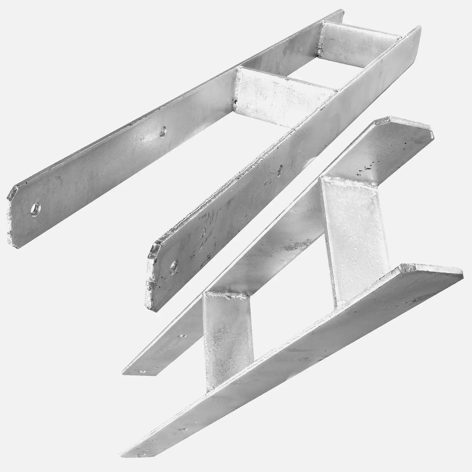 1 H-Pfostenträger, feuerverzinkt, extra lang, 6 mm / 800 mm für 120 mm Pfosten