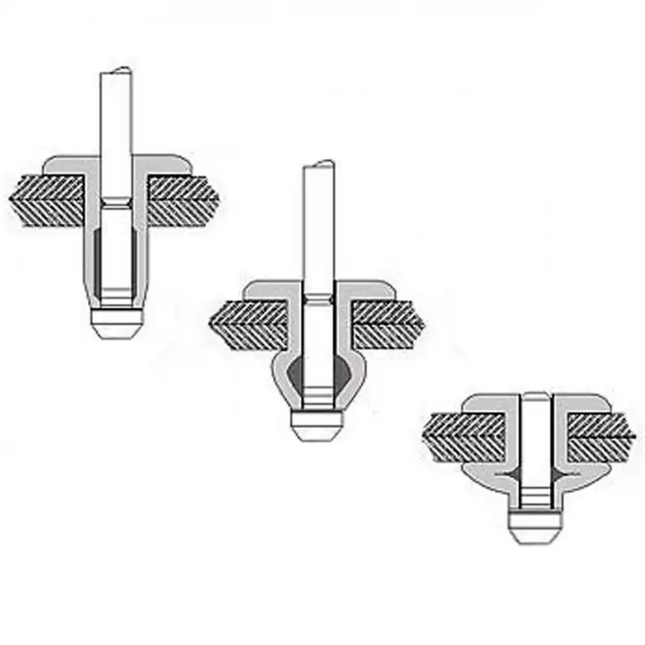 500 Blindnieten Aluminium / Stahl - 5x18 mm - Flachkopf - DIN 7337