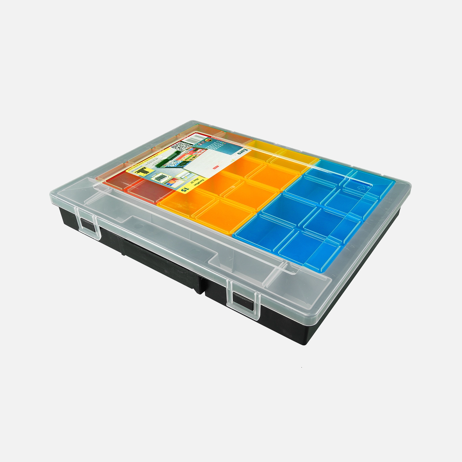 1 Allit Sortimentskasten - EuroPlus Flex 37-17 - 14 Einsatzboxen - 370x295x55 mm