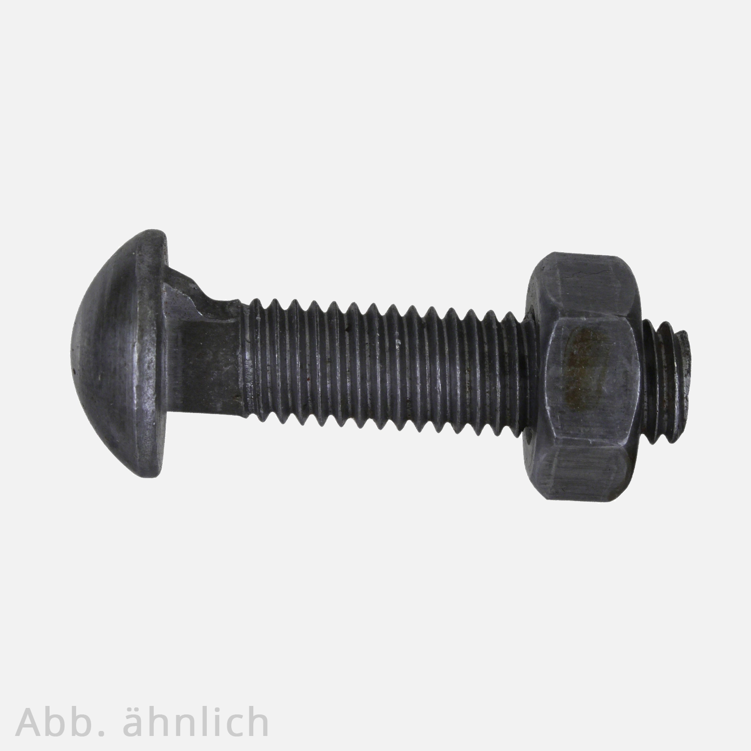 Halbrundschraube | DIN 607 | mit Nase und Mutter | blank