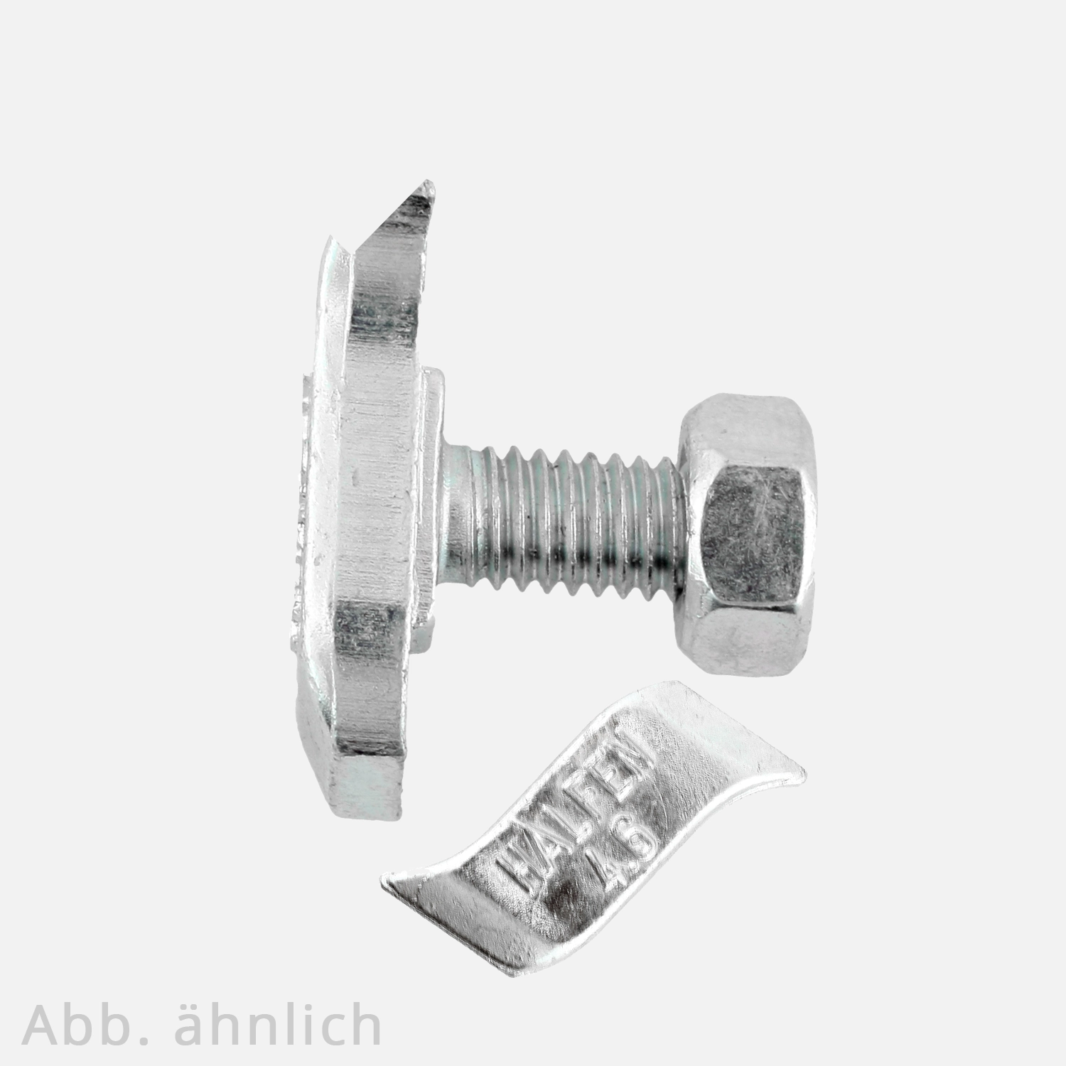 50 Halfenschrauben, Hammerkopfschrauben Typ 38/17 galvanisch verzinkt 4.6 M 12x60 mit Mutter