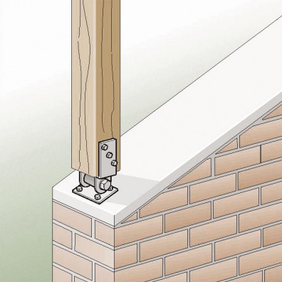 1 Alberts U-Pfostenträger aufdübelbar beweglich Stahl feuerverzinkt, für 90mm