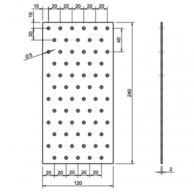 25 Standard Lochbleche feuerverzinkt 120x240x2 mm