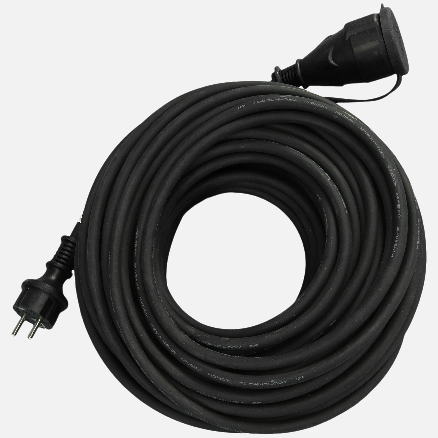 1 Verlängerungskabel, Gummikabel Schuko, IP44, 25 m, schwarz,H05RR-F 3G1,5 