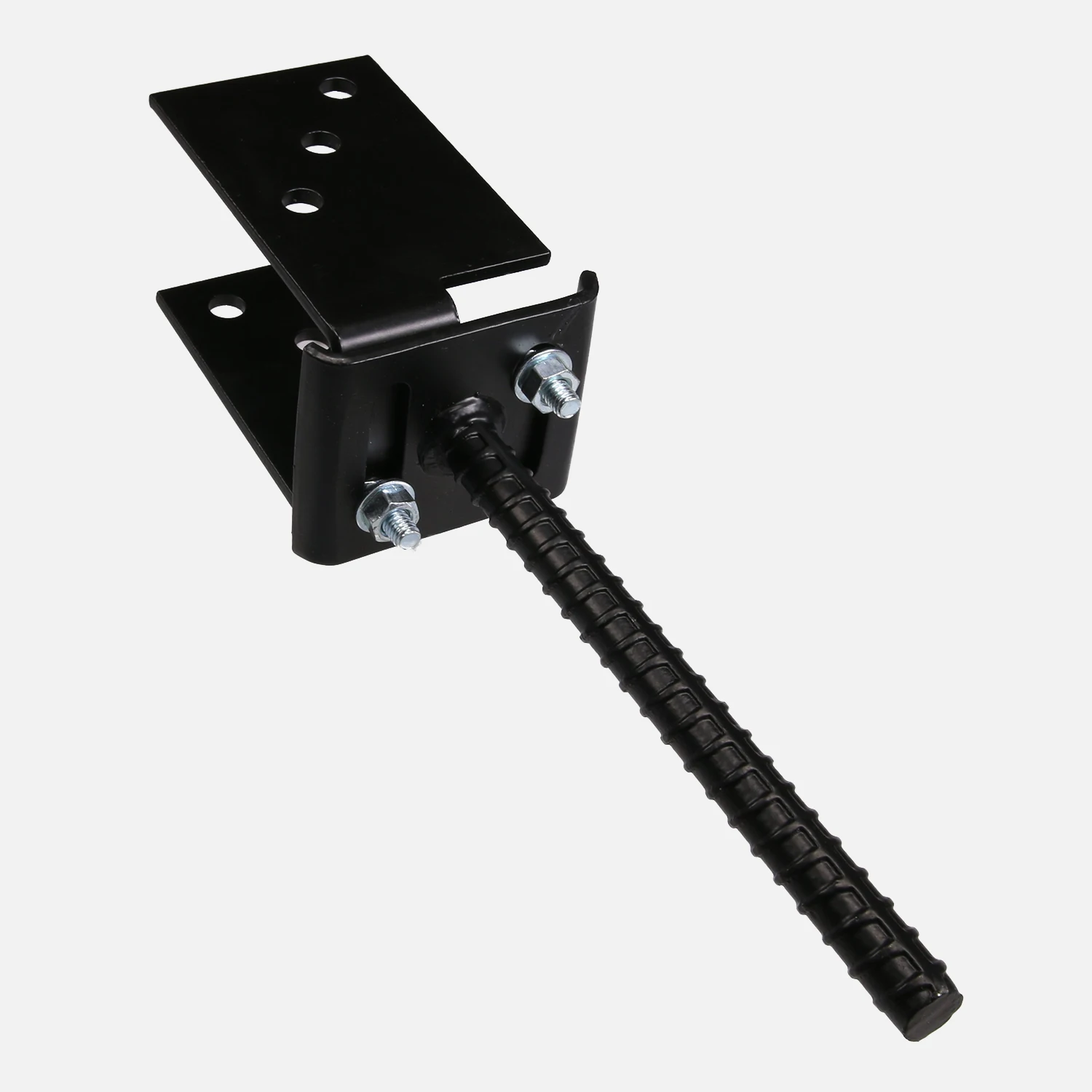 1 Alberts U-Pfostenträger - breitenverstellbar - Typ370 - schwarz - kunststoffbeschichtet 