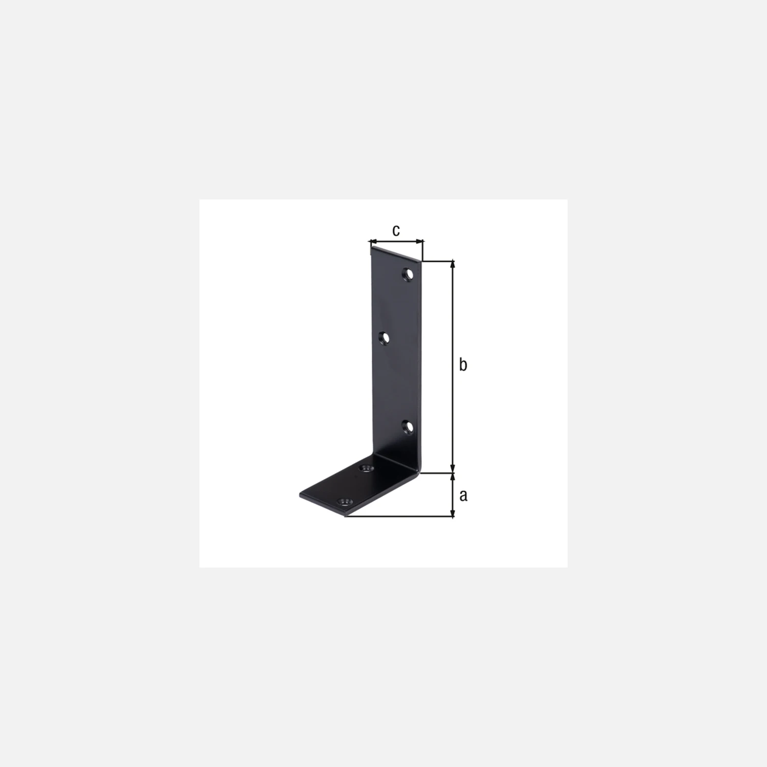 1 Alberts Balkenwinkel - schwarz - kunststoffbeschichtet - 75 x 150 x 40 mm