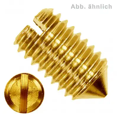 Gewindestift | DIN 553 | Schlitz und Spitze | Messing 