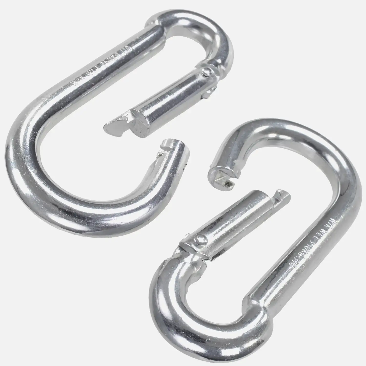 10 Karabinerhaken DIN 5299, Stahl, birnenförmig, galvanisch verzinkt 60x6 mm