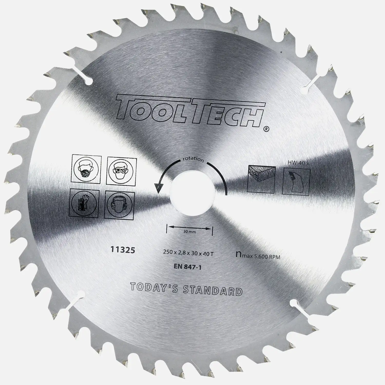 1 Hartmetall Kreissägeblatt, Wechselzahn,40 Zähne, 250x2,8x30mm mit Reduzierring