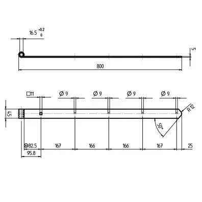 1 Alberts Ladenband 800x45mm 16mm Rolle - gerade Form, abgerundet - Edelstahl