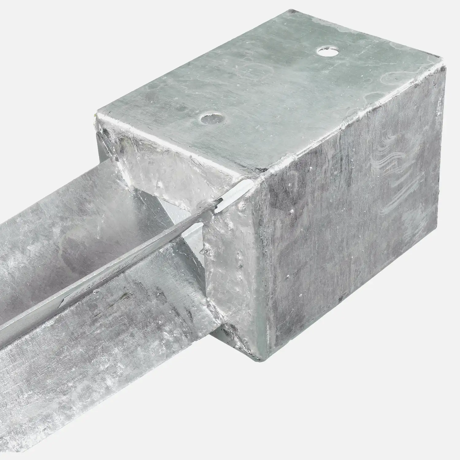 1 Einschlagbodenhülse für 90mm Pfosten Tiefe 750mm, 1,8mm stark