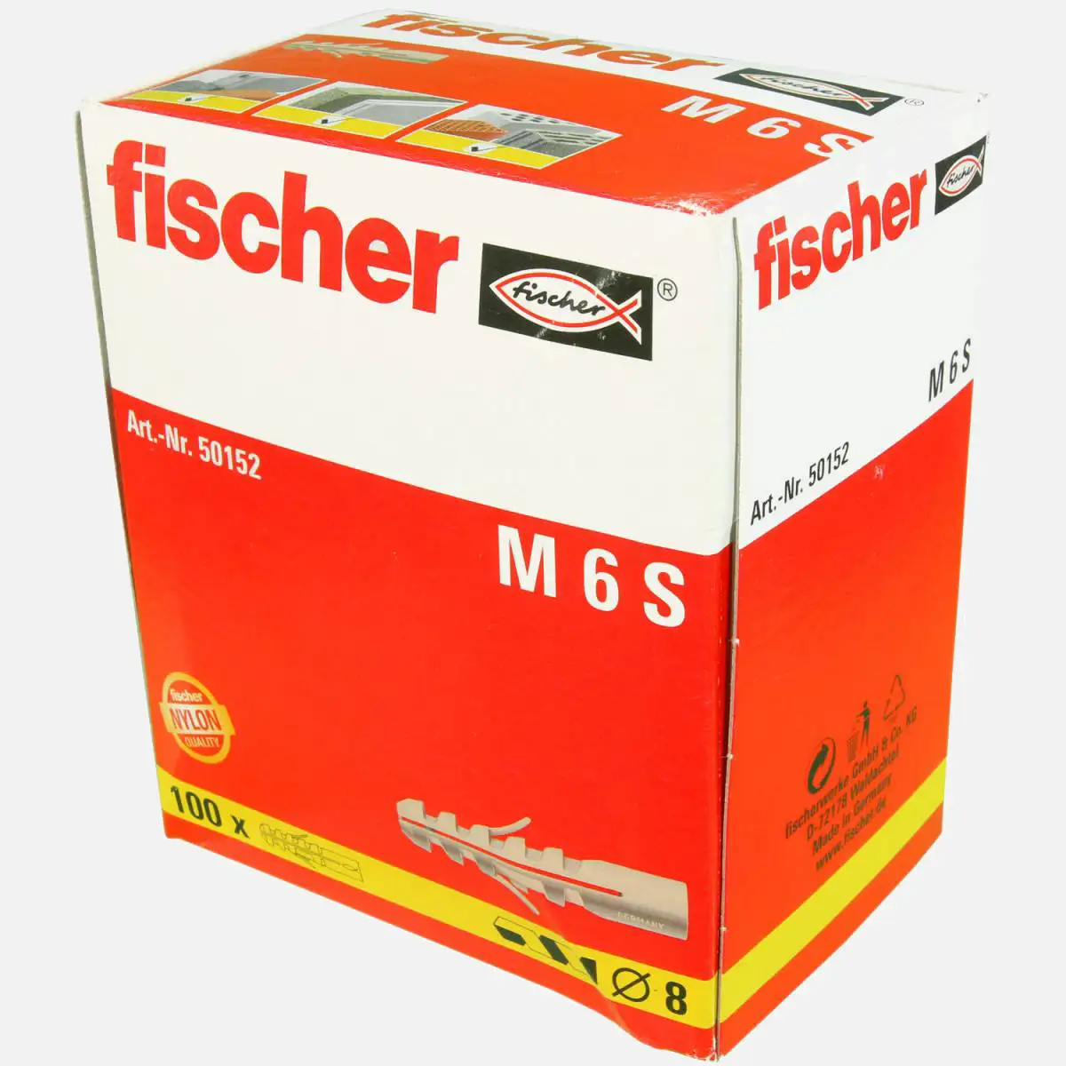 100 FISCHER Spreizdübel M-S 6x40 mm - Nylon - für M6 Schrauben