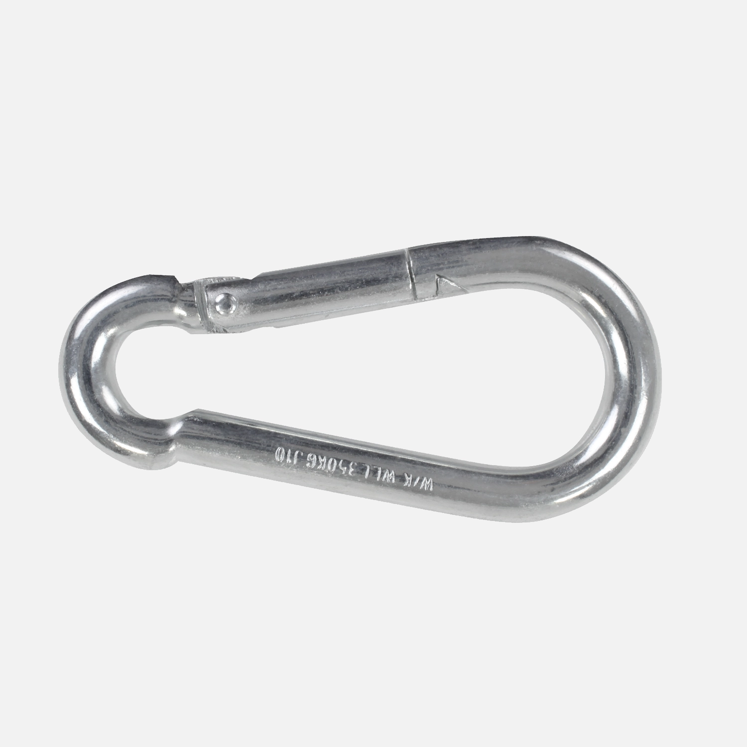 50 Karabinerhaken DIN 5299, Stahl, birnenförmig, galvanisch verzinkt 100x10 mm