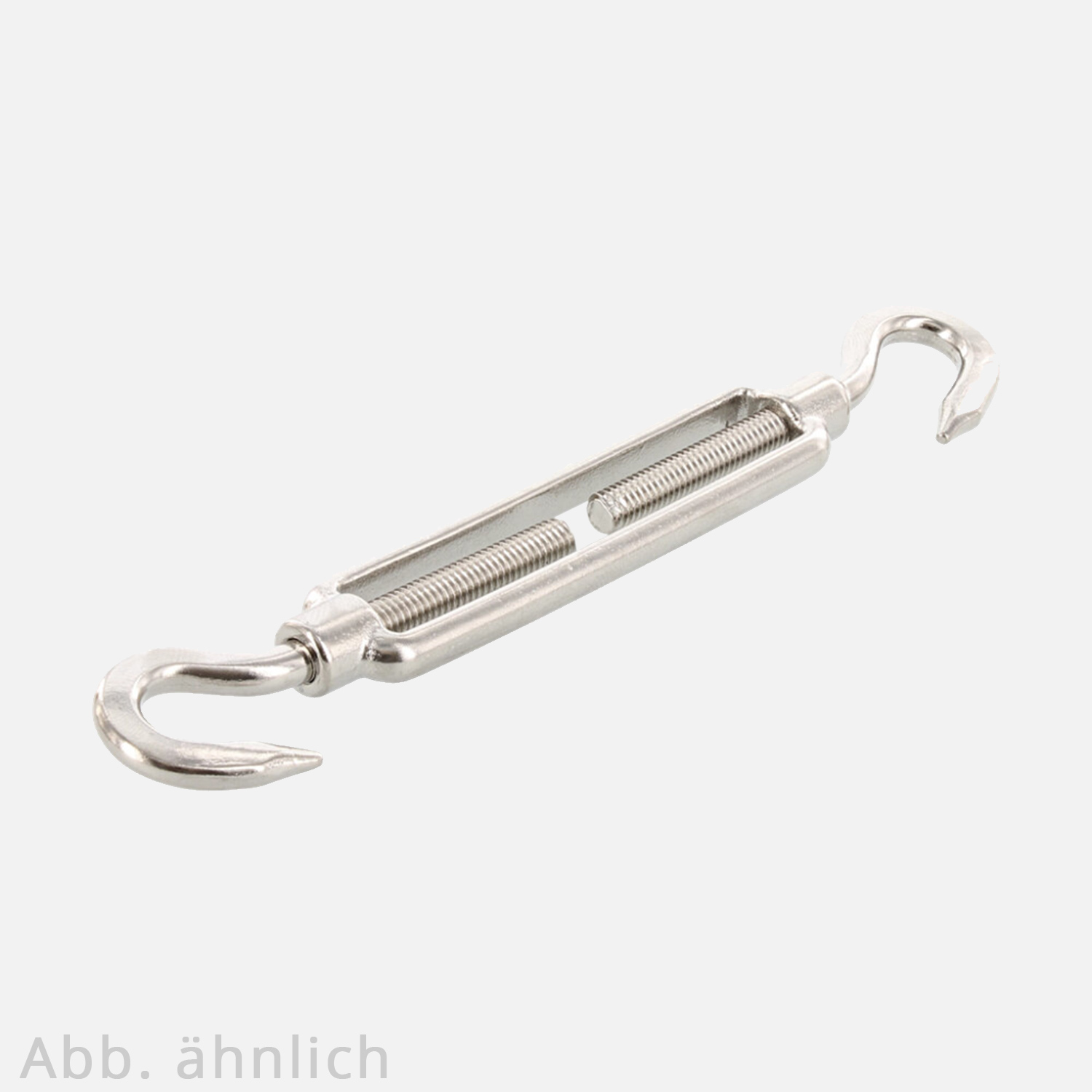 1 Spannschloss, Haken-Haken, offene Form, M10x238 mm, Edelstahl A4