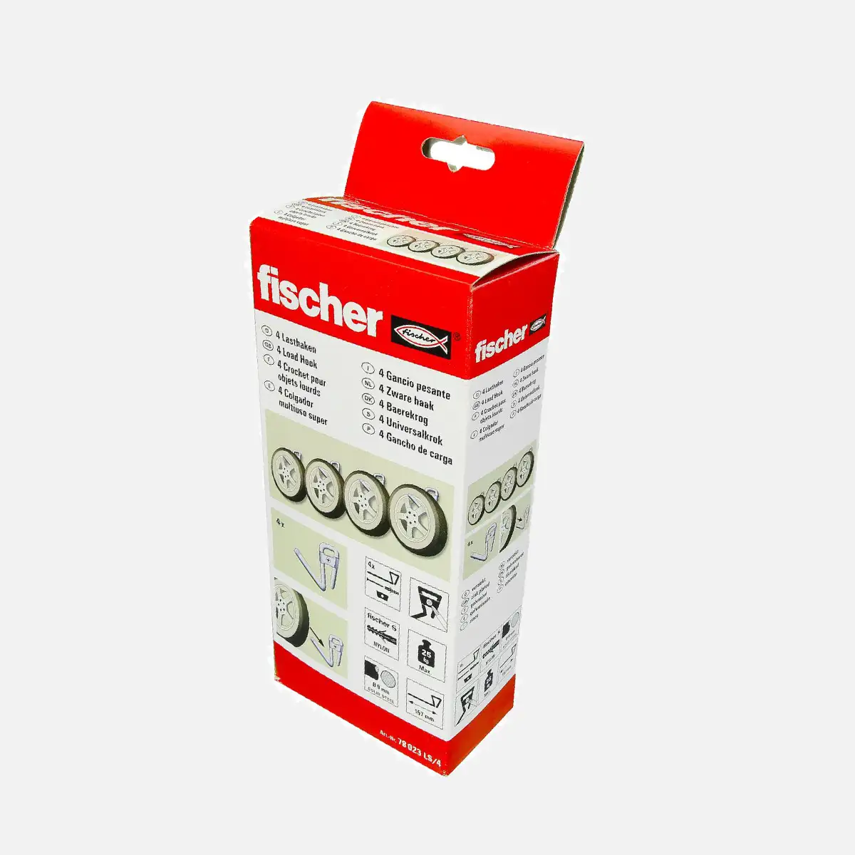 4 FISCHER System-Lasthaken-Sets 160mm, inkl. Dübeln und Schrauben