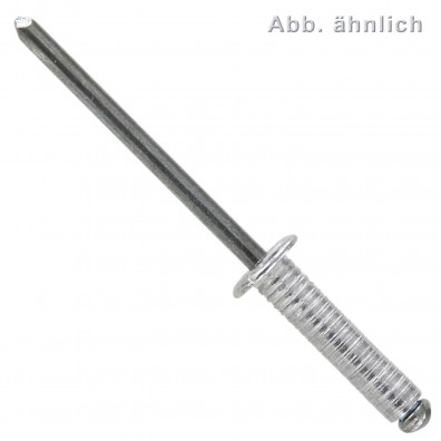 Blindnieten 3 - Aluminium / verzinkter Dorn, gerillt, Flachrundkopf
