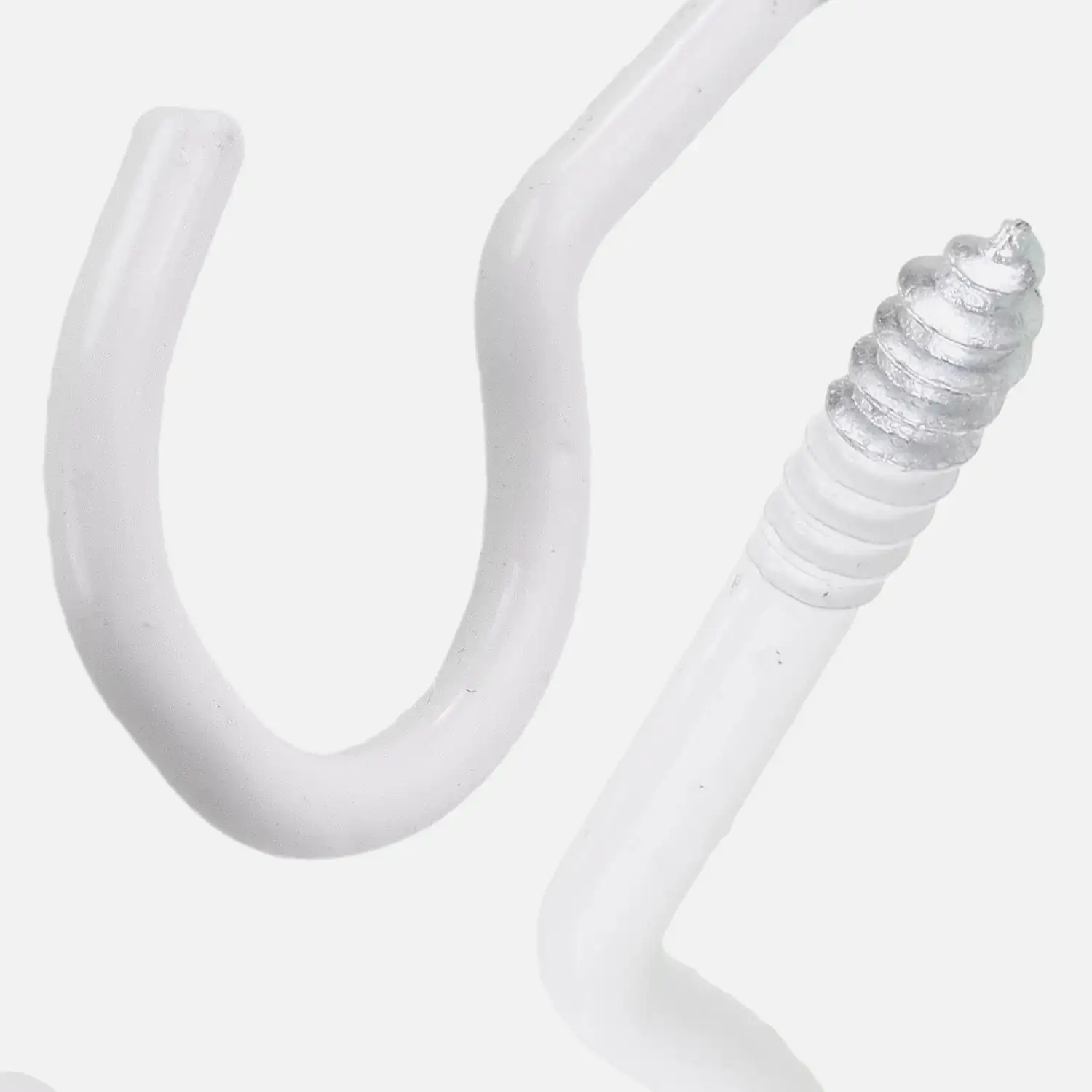 100 Gebogene Schraubhaken Typ 11K Kunststoff weiß 40mm