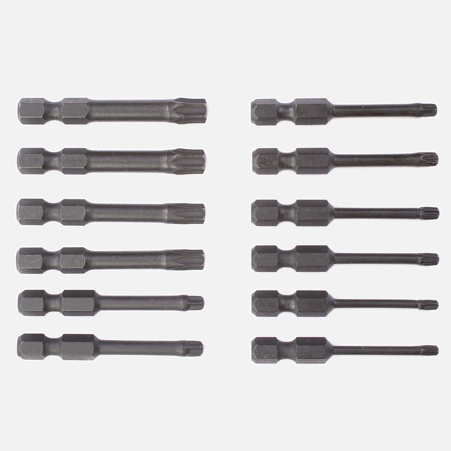 12 tlg. IMPACT Torx Torsion Bitsatz, 1/4 Zoll E6,3 , TX10, 15, 20, 25, 30, 40, Länge 50 mm 