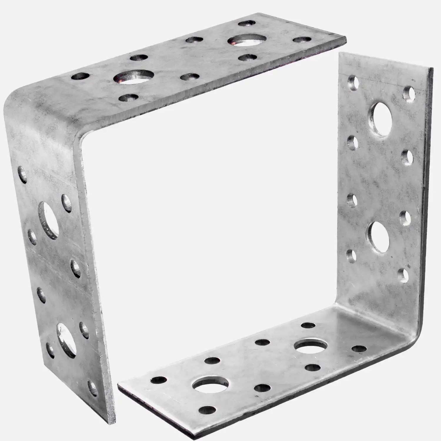 1 Winkelverbinder 90x90x40 mm, Dicke 3 mm, verzinkt, ohne Steg / Rippe