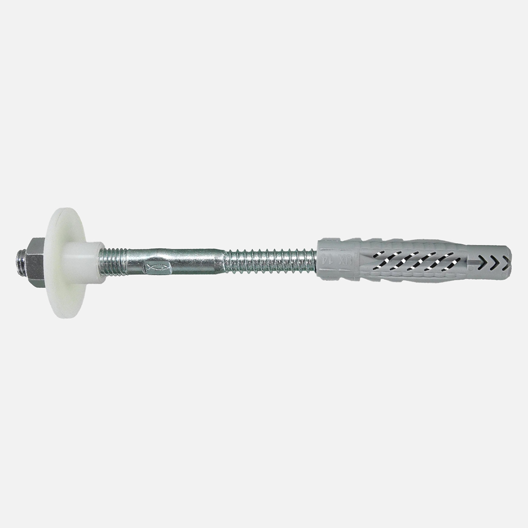 8 tlg. FISCHER Waschtischbefestigung WST Universaldübel UX 14x75, Schrauben 12x150 mm und Muttern
