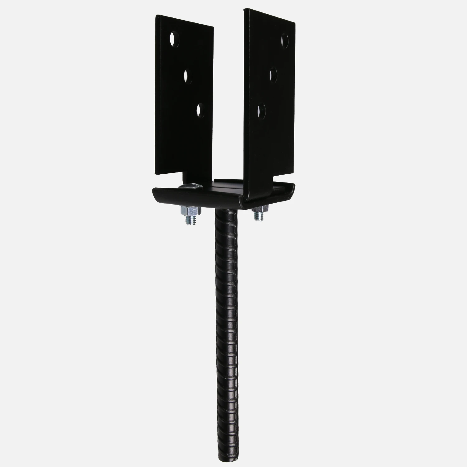 1 Alberts U-Pfostenträger - breitenverstellbar - Typ370 - schwarz - kunststoffbeschichtet 