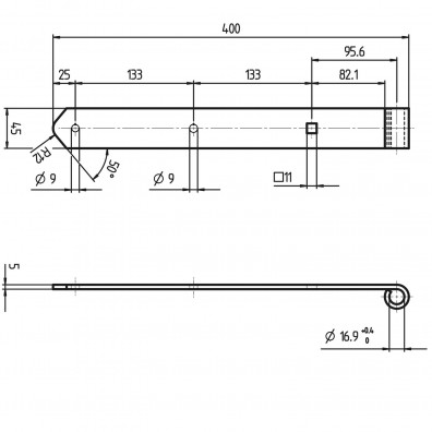 1 Alberts Ladenband 400x45mm 16mm Rolle schwer gerade Form abgerundet feuerverzinkt