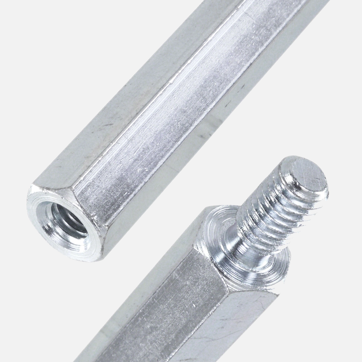 100 Abstandsbolzen mit Sechskant verzinkt M6x60 /12