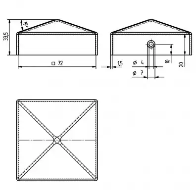 1 Alberts Pfostenkappe flach Stahl feuerverzinkt 71x71 mm