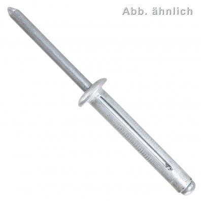 250 Blindnieten 4,8x22,2 mm - Aluminium / Aluminium Dorn - TRI-FOLD - Flachkopf