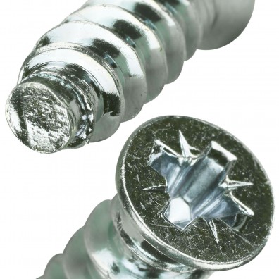 100 Euroschrauben 6,3x11mm, Senkkopf,PZ, 7,7 mm Kopf, Grobgew galv. Blau verzinkt