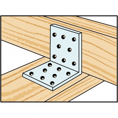 1 Alberts Lochplattenwinkel 40x40x60x2 Edelstahl gleichschenklig