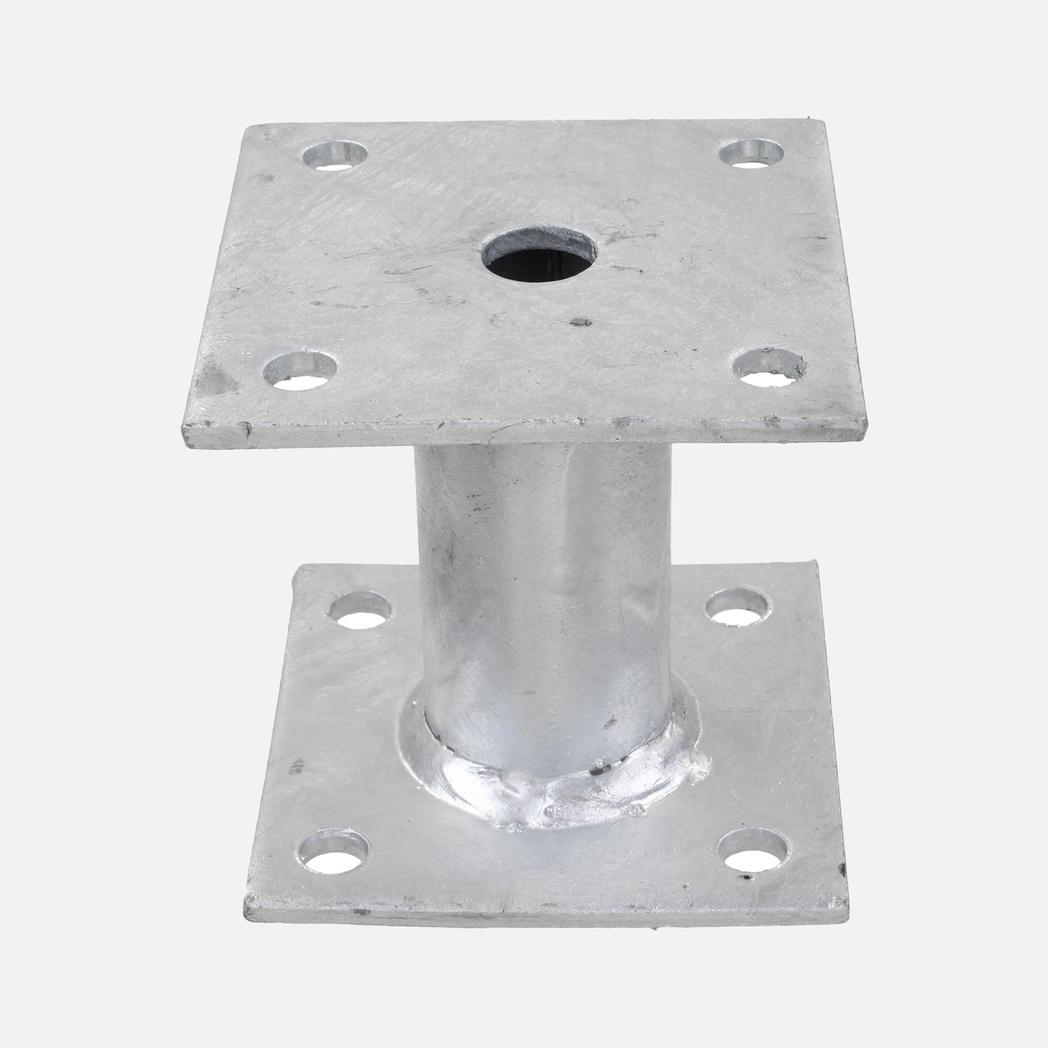 1 Alberts Pfostenträger - feuerverz - 100mm Grund- & 100mm Trägerplatte, 100mm Rohr