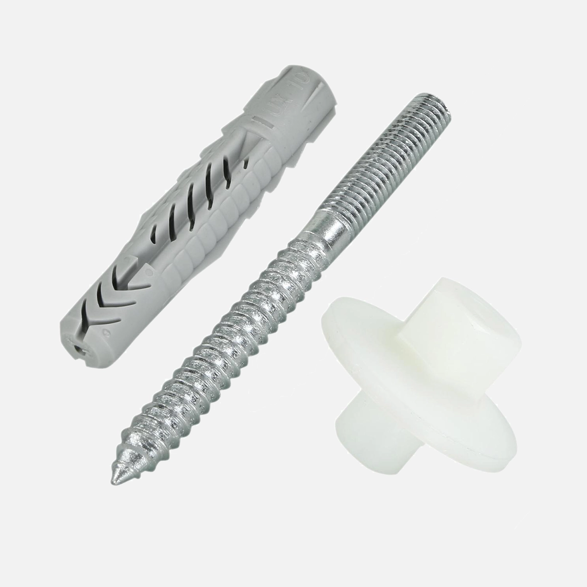 6 tlg. FISCHER Waschtisch- und Urinalbefestigung WD mit Universaldübel UX 10, Schrauben 8x90 mm und Bundmuttern