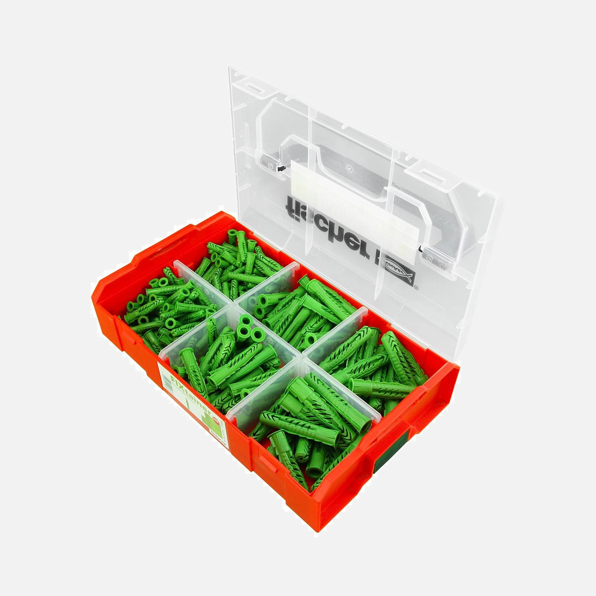 210 tlg. FISCHER FIXtainer green UX Universaldübel-Sortiment 6x35/8x50/10x60 mm