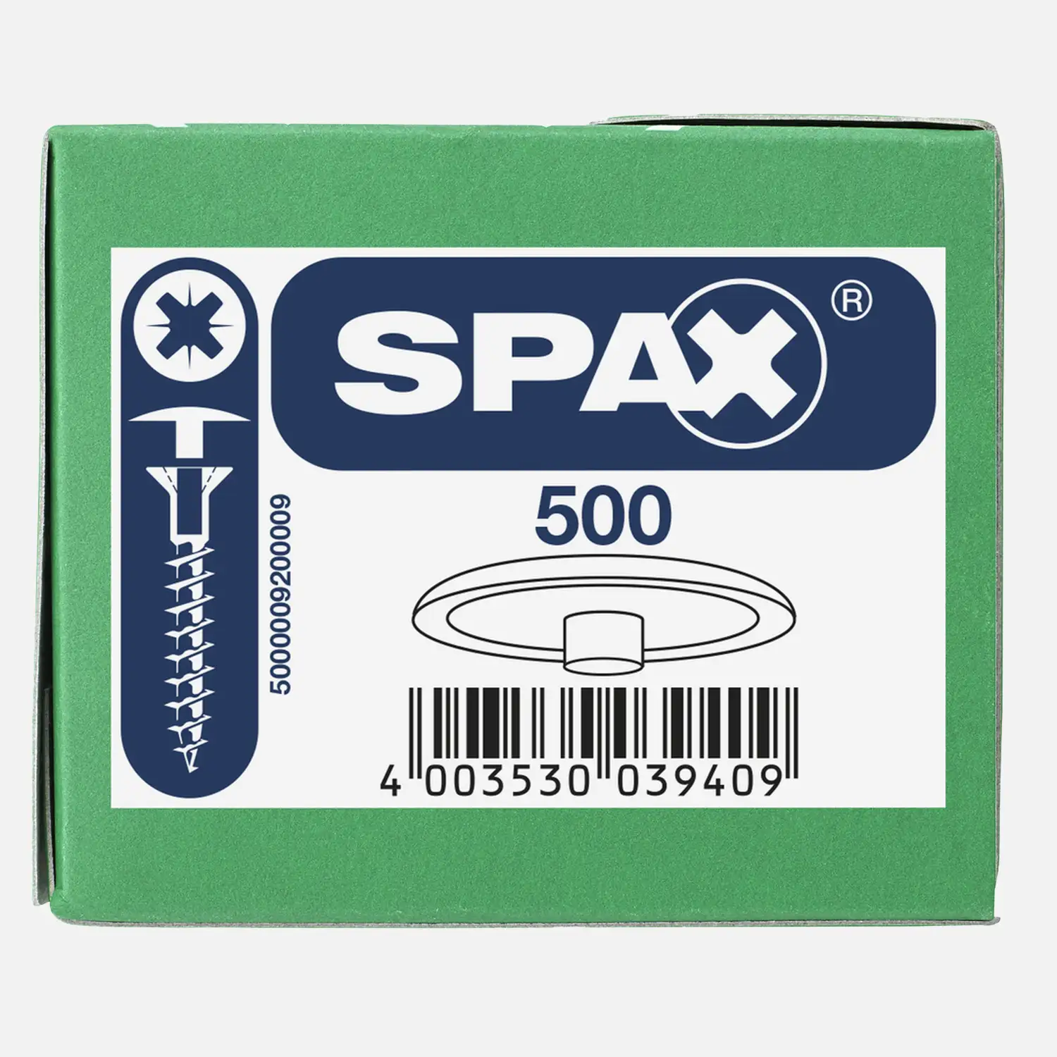 500 Zierkappen für SPAX Schrauben mit Kopfbohrung in weiß