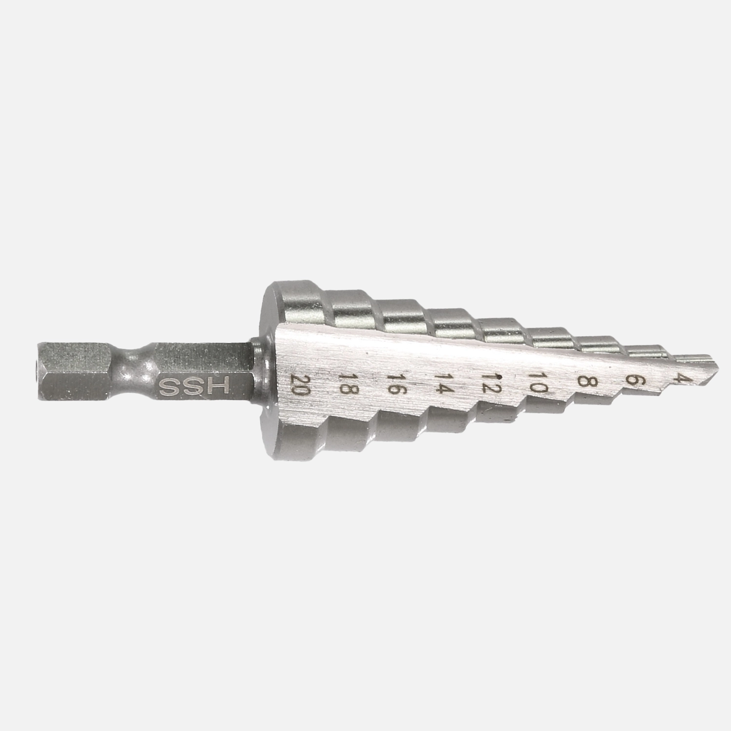 1 Stufenbohrer HSS 9x2 mm Stufen 4- 20 mm, mit Bitantrieb E6,3