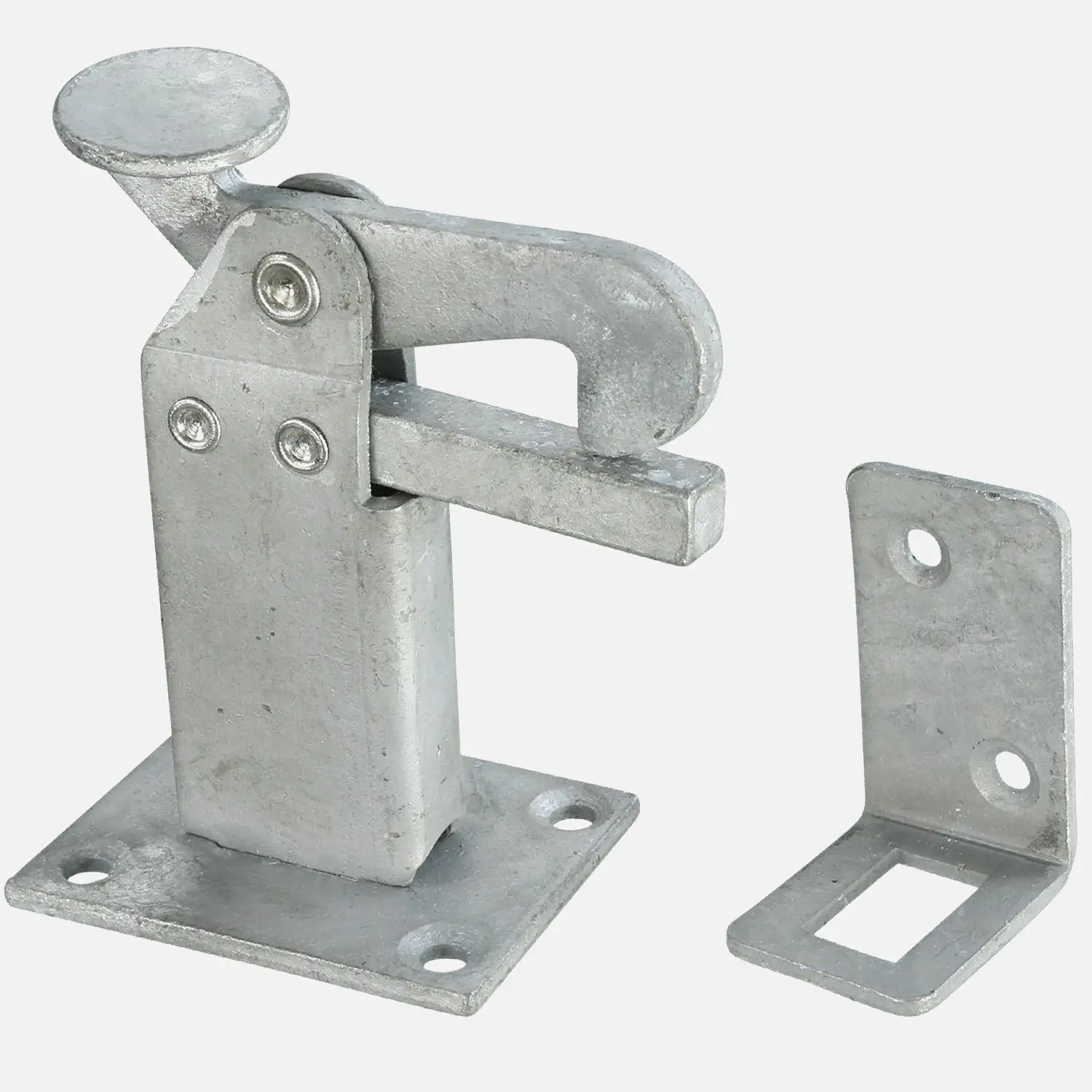 1 Torfeststeller mit 65x50 mm Sockel und 95 mm Höhe aus feuerverzinktem Stahl