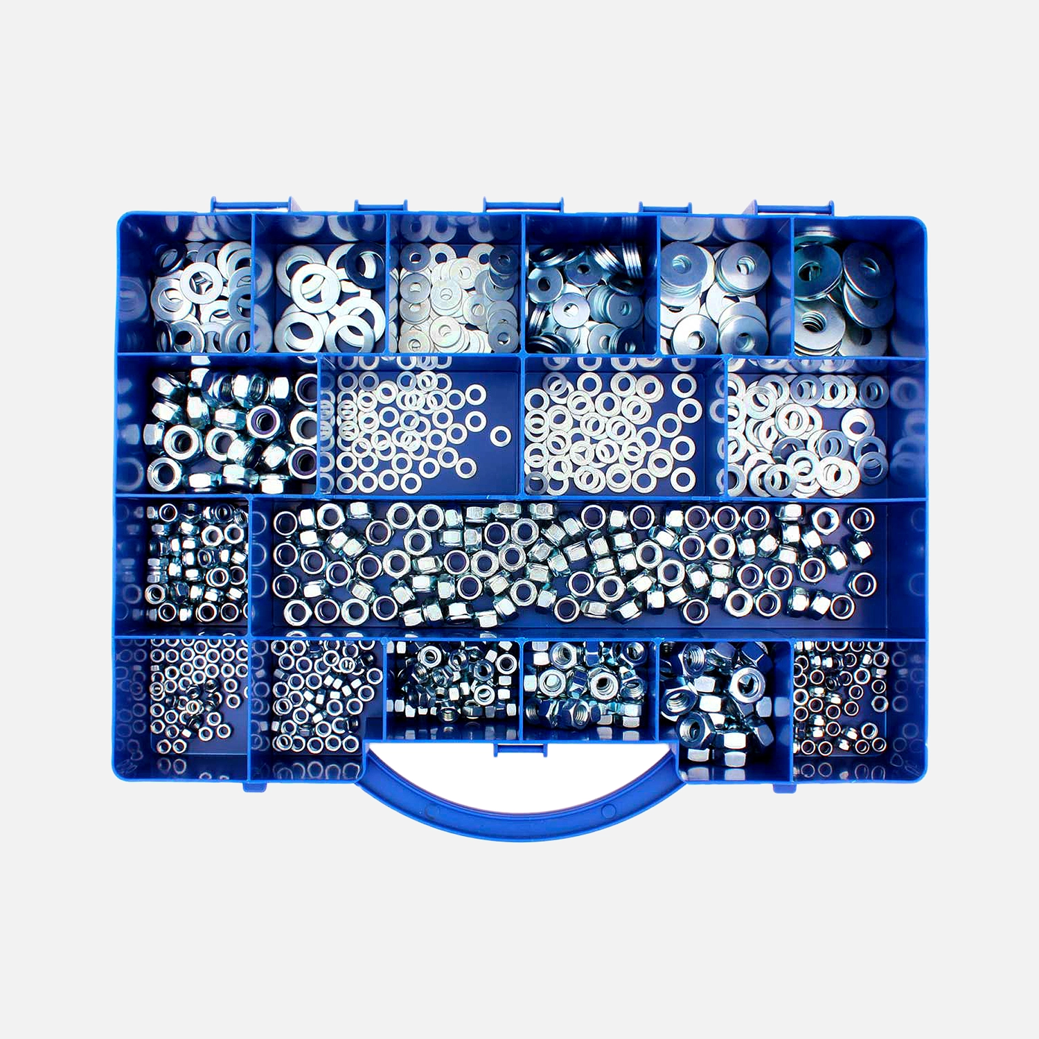 780tlg Muttern & Unterlegscheiben Sortiment - galvanisch verzinkt