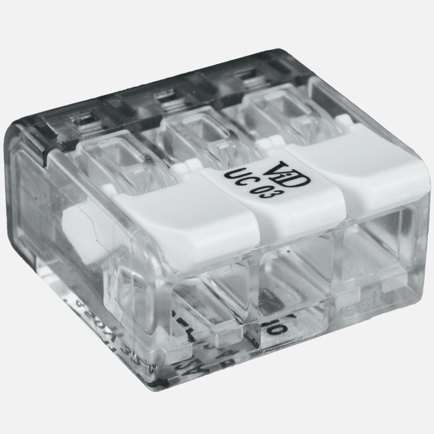 50 VDE Hebelklemmen, Verbindungsklemmen 0,2-4 mm Querschnitt,3-fach