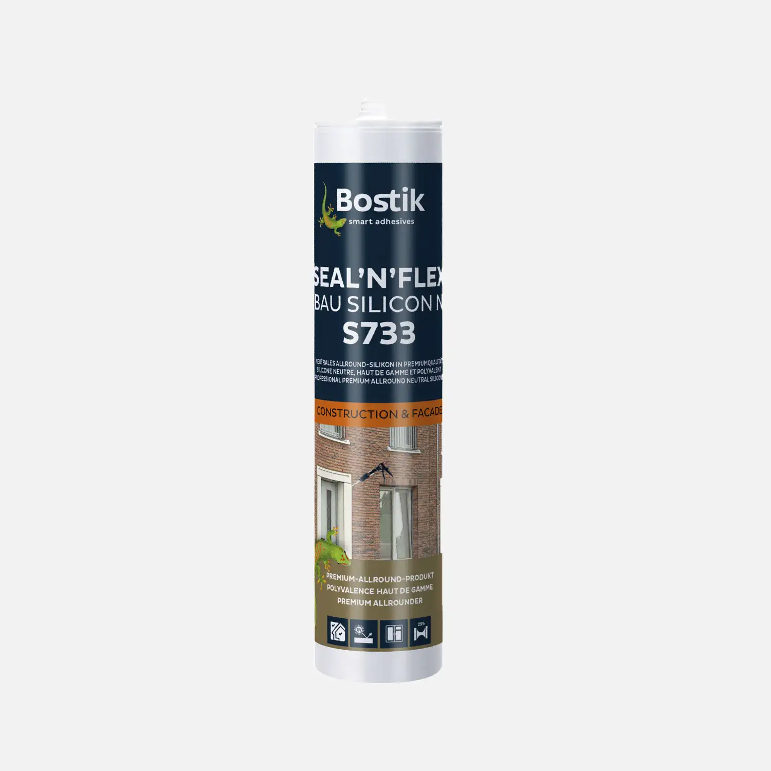 1 Kartusche BOSTIK Bau Silikon Transparent 300ml S733