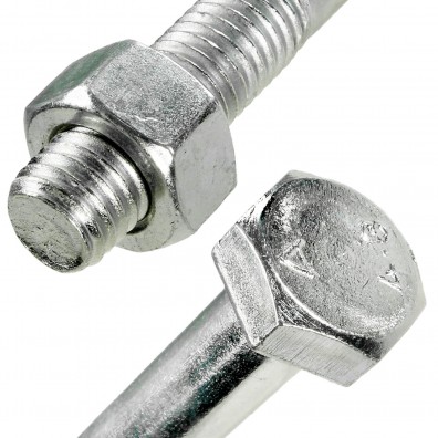 25 Bauschrauben Baubolzen M12x260mm galv. verzinkt mit Zulassung inkl. Mutter