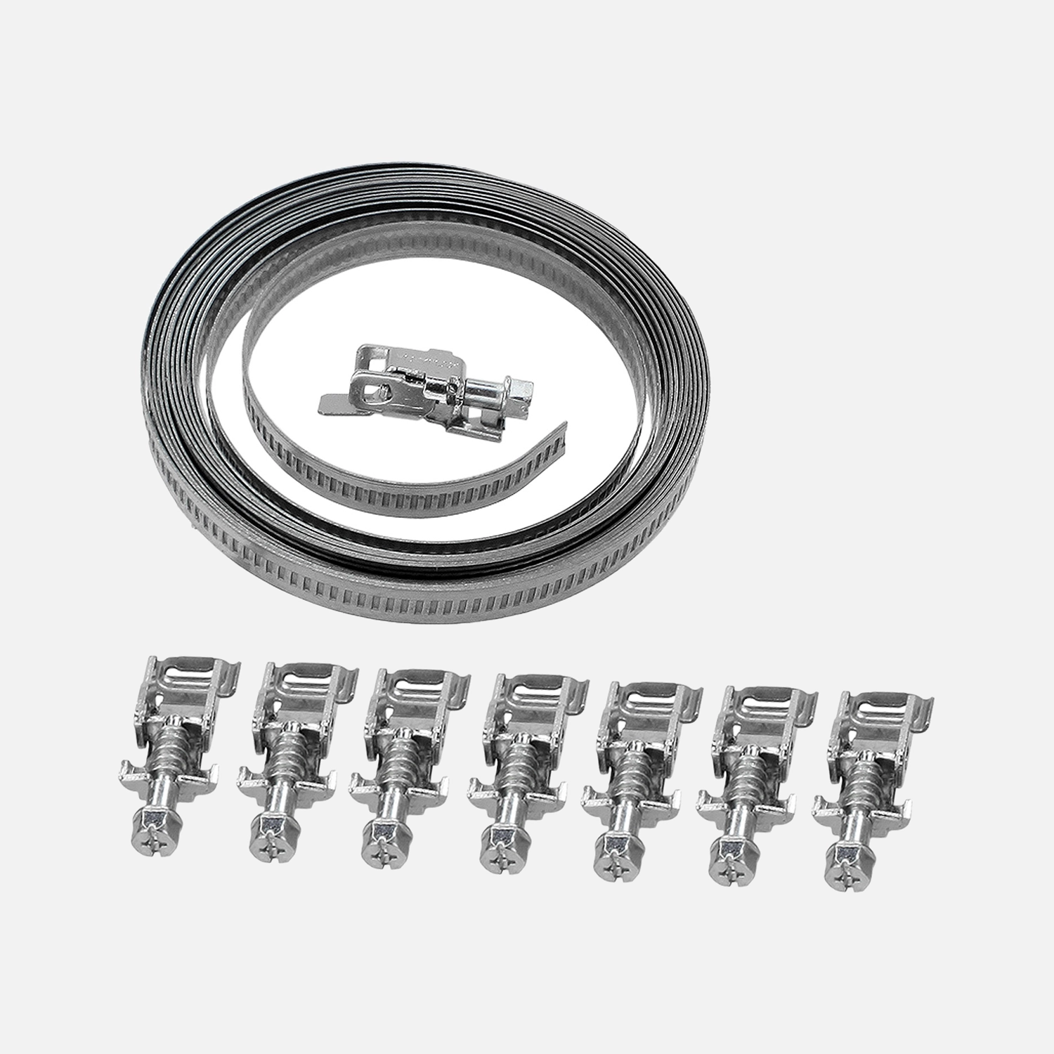 1 Endlosband Sortiment aus 3m Endlosband BB 9mm und 8 klappbare Schellenköpfe W2