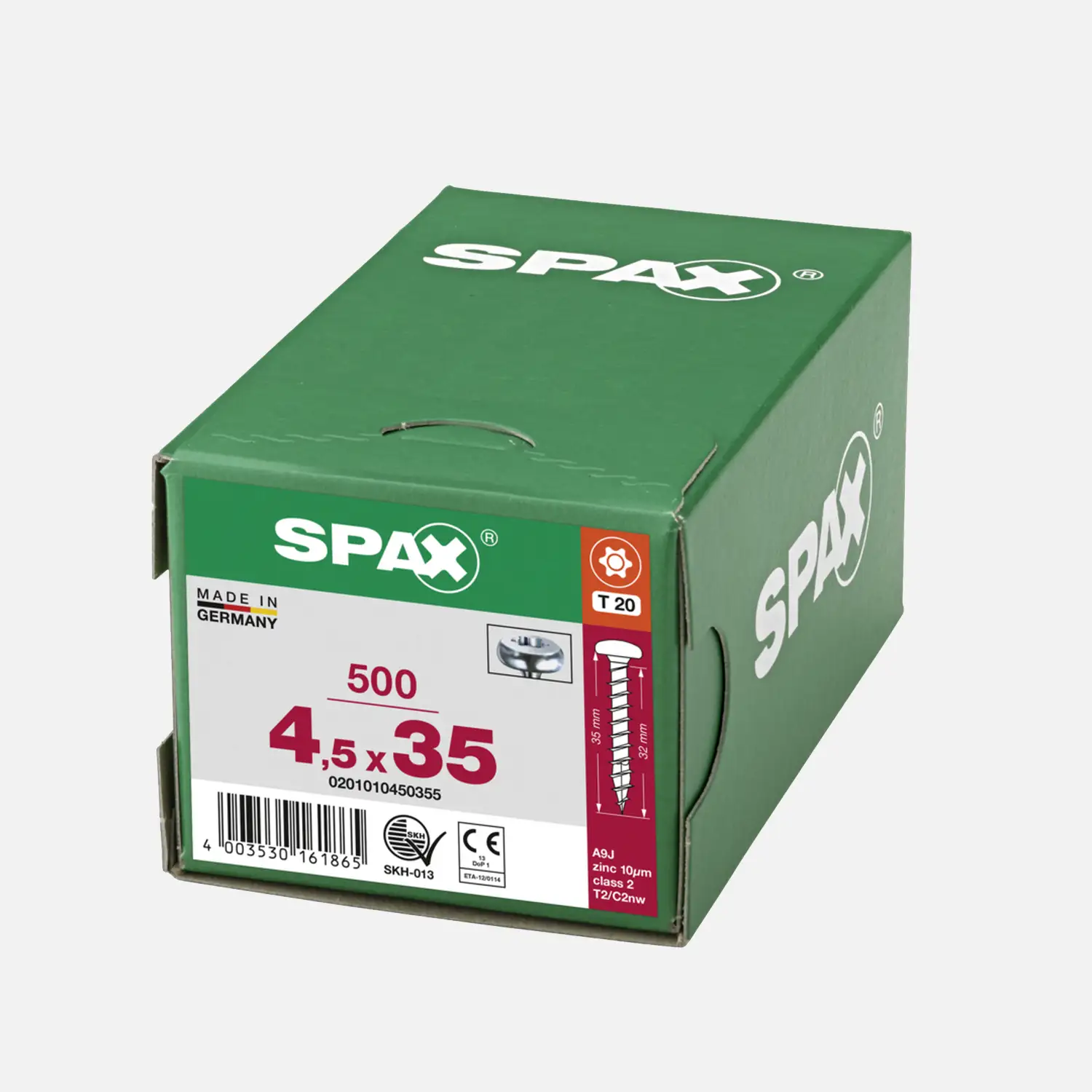 500 SPAX Universalschrauben 4,5x35 mm - verzinkt - T-Star - Halbrundkopf