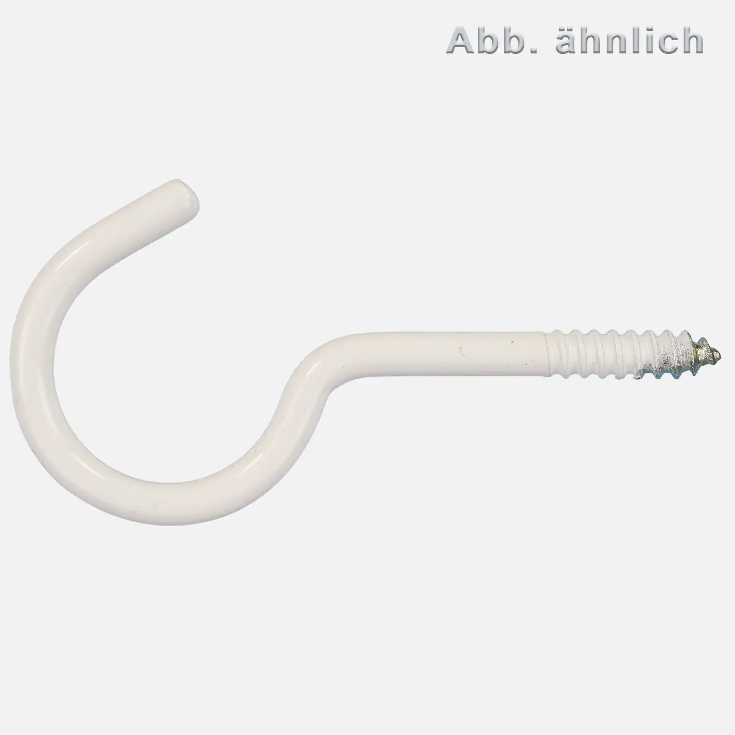 15 Wäscheleinenhaken, große Öse, Stahl, weiß Kunststoff beschichtet, 5,5x80mm